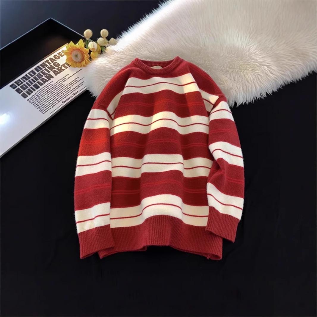 Striped Artistic Style Loose Knit Sweater - American Street Style, Round Neck, Long Sleeve M
Striped Artistic Style Loose Knit Sweater - American Street Style, Round Neck, Long Sleeve M