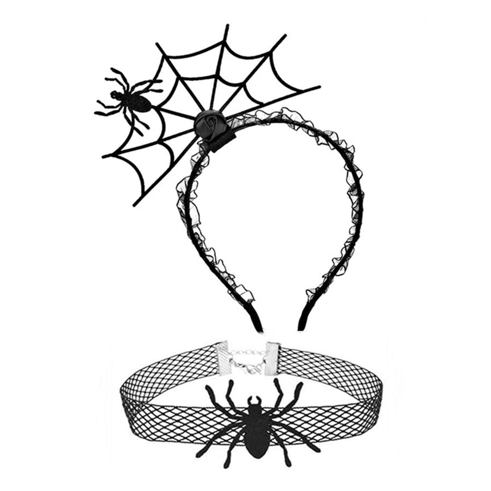 Spiderweb Shape Hairhoop and Lace Choker Set Girls Cosplay Costume Headdress Halloween Party Supplies for Adult
Spiderweb Shape Hairhoop and Lace Choker Set Girls Cosplay Costume Headdress Halloween Party Supplies for Adult