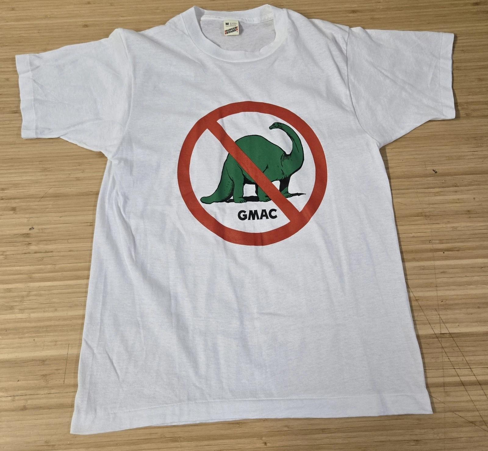 Vintage No GMAC Dinosaur Shirt Mens Medium White Funny Graphic Screen Stars 90s S
Vintage No GMAC Dinosaur Shirt Mens Medium White Funny Graphic Screen Stars 90s S