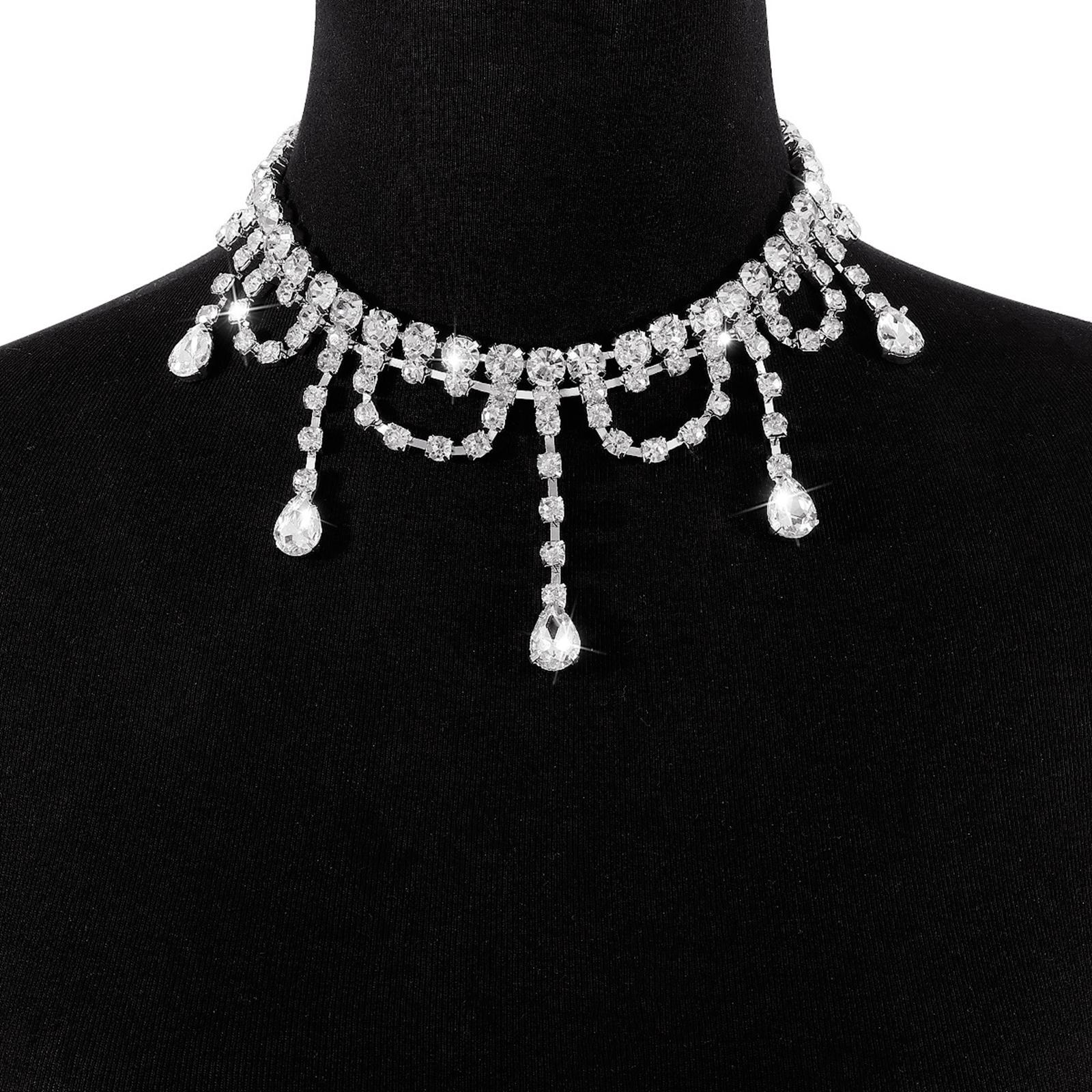 Necklace Decoration Fashion Dress Accessories for Birthday Bridal Women Argent
Necklace Decoration Fashion Dress Accessories for Birthday Bridal Women Argent