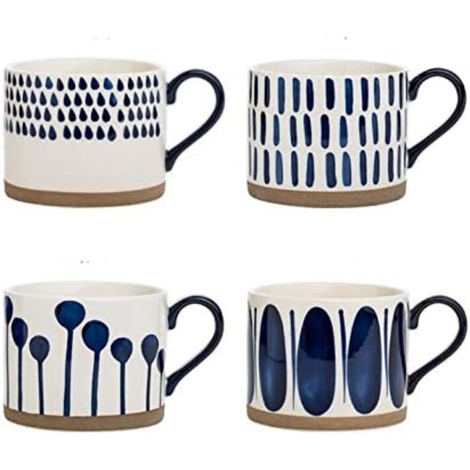 Koja 16 oz. Elegant Hand Painted Decorative Large Porcelain Ceramic Mug Set. 4 Decorative Mugs. Colorful Gift Pack. Impress & Entertain Family синій
Koja 16 oz. Elegant Hand Painted Decorative Large Porcelain Ceramic Mug Set. 4 Decorative Mugs. Colorful Gift Pack. Impress & Entertain Family синій