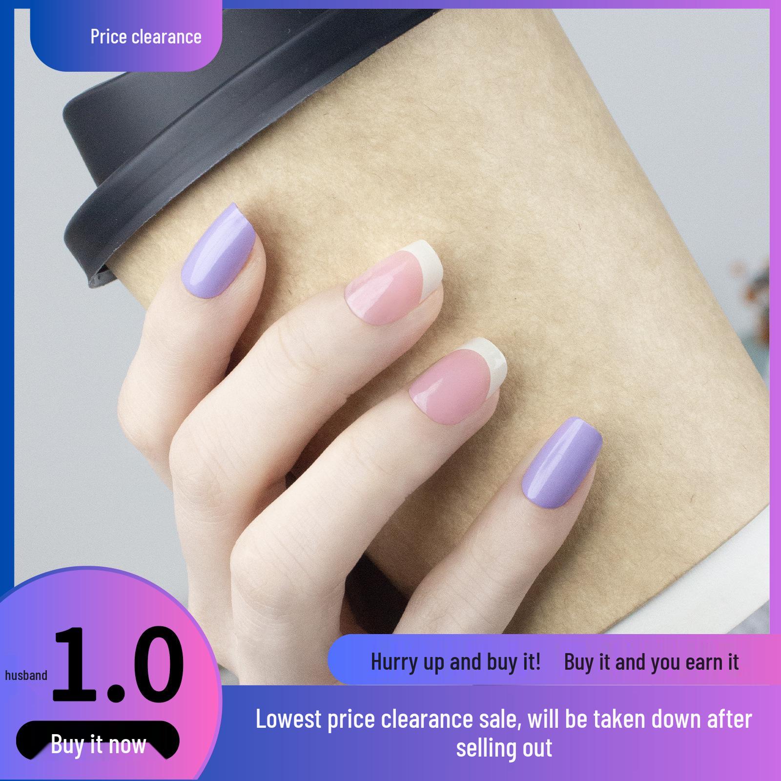 24-Piece Purple Pink Color Block French Tip Short Press-On Nails with Simple White Edge
24-Piece Purple Pink Color Block French Tip Short Press-On Nails with Simple White Edge