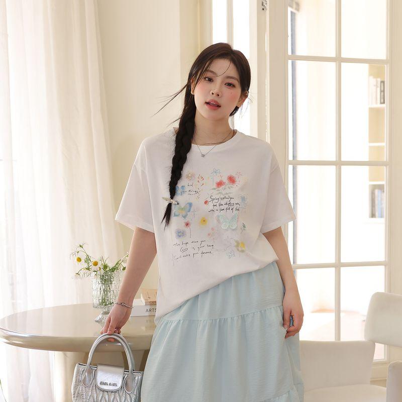 Zhang Ren Plus Size Women s Clothing Plus Size Ladies Slim Looking Korean Style Chic Youthful-Looking Loose Print T-shirt Blue Skirt Suit Top - Second Batch(Pre-Sale) 2XL
Zhang Ren Plus Size Women s Clothing Plus Size Ladies Slim Looking Korean Style Chic Youthful-Looking Loose Print T-shirt Blue Skirt Suit Top - Second Batch(Pre-Sale) 2XL