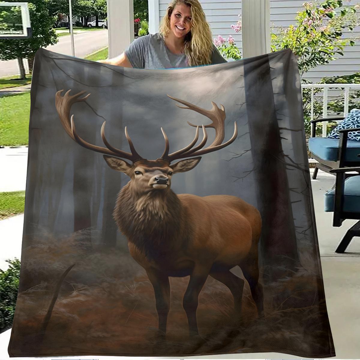 Bohemian Deer Print Flannel Blanket, Fantasy Themed Digital Print, Hypoallergenic Polyester Knit, All Season Soft Gift Throw 75x90cm
Bohemian Deer Print Flannel Blanket, Fantasy Themed Digital Print, Hypoallergenic Polyester Knit, All Season Soft Gift Throw 75x90cm