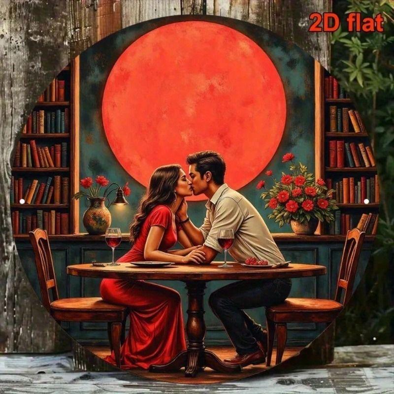 Vintage Red Moon Kiss Metal Wall Art, Romantic Gift for Living Room
Vintage Red Moon Kiss Metal Wall Art, Romantic Gift for Living Room