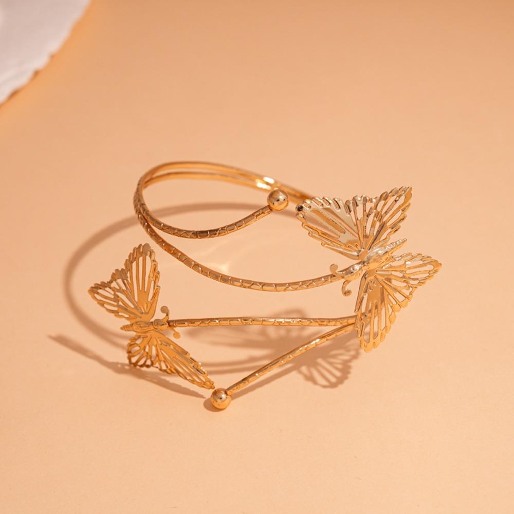 Spiral Metal Open Cuff Bangle Elegant Armlet Jewelry Versatile Fashion Butterfly Arm Chain Banquet Style2
Spiral Metal Open Cuff Bangle Elegant Armlet Jewelry Versatile Fashion Butterfly Arm Chain Banquet Style2