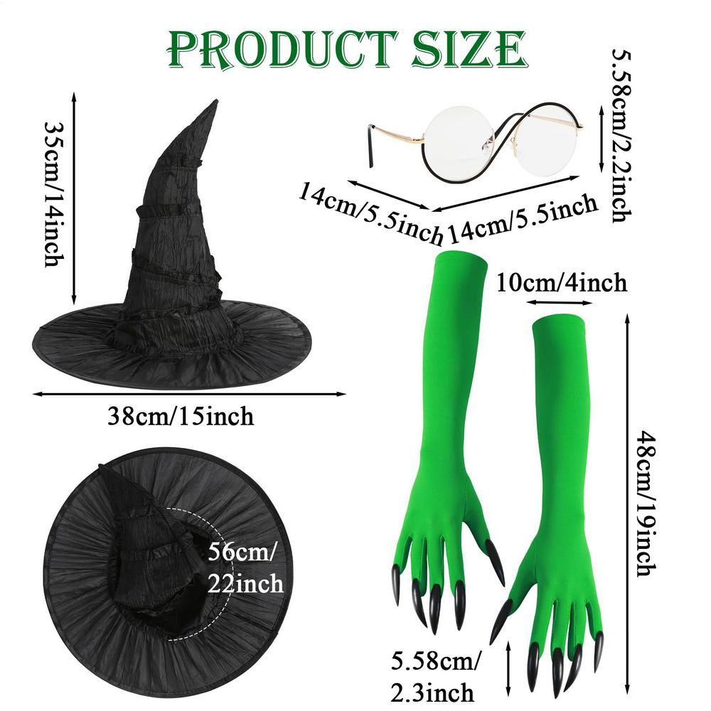 Witch Costume for Girls Witch Gloves Accessories Set Halloween Outfit Role Play Props for Cosplay Girls Festival Masquerade
Witch Costume for Girls Witch Gloves Accessories Set Halloween Outfit Role Play Props for Cosplay Girls Festival Masquerade