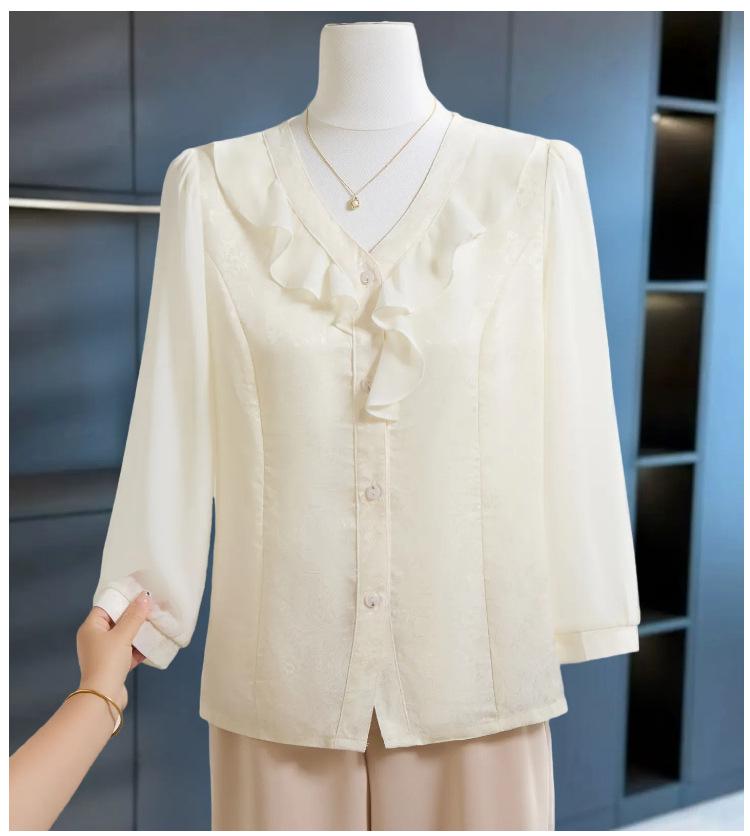 Stylish Women s Chiffon V-Neck Nine-Sleeve Top for Spring/Summer - Perfect for Middle-Aged & Elderly Moms XXXL (122-133 jin) бежевий
Stylish Women s Chiffon V-Neck Nine-Sleeve Top for Spring/Summer - Perfect for Middle-Aged & Elderly Moms XXXL (122-133 jin) бежевий