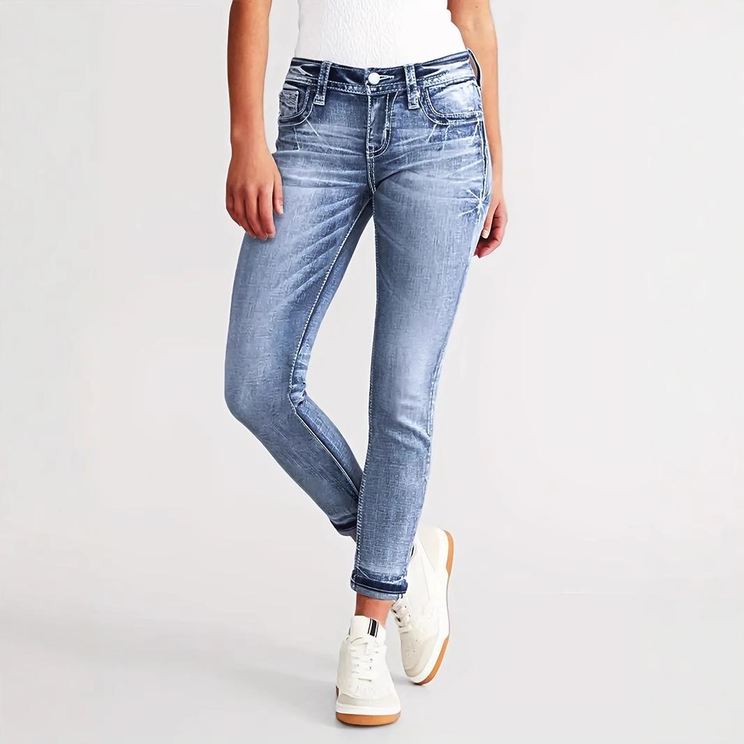 European and American Fashion Slim Fit Stretch Embroidered Skinny Jeans Extra Large
European and American Fashion Slim Fit Stretch Embroidered Skinny Jeans Extra Large