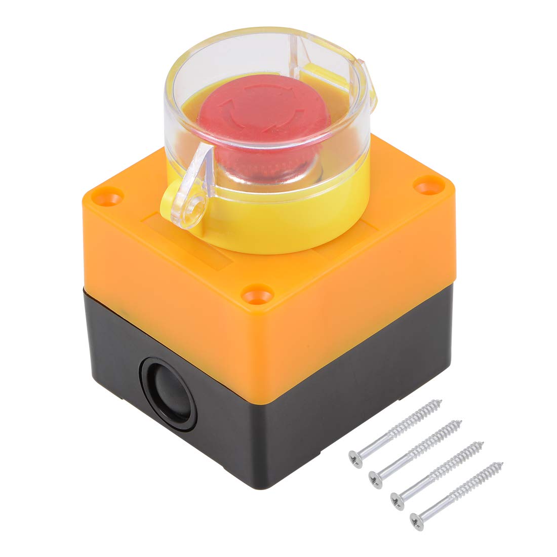 uxcell Push Button Switch Station Latching NC NO Emergency Stop Switch with Protective Cover
uxcell Push Button Switch Station Latching NC NO Emergency Stop Switch with Protective Cover