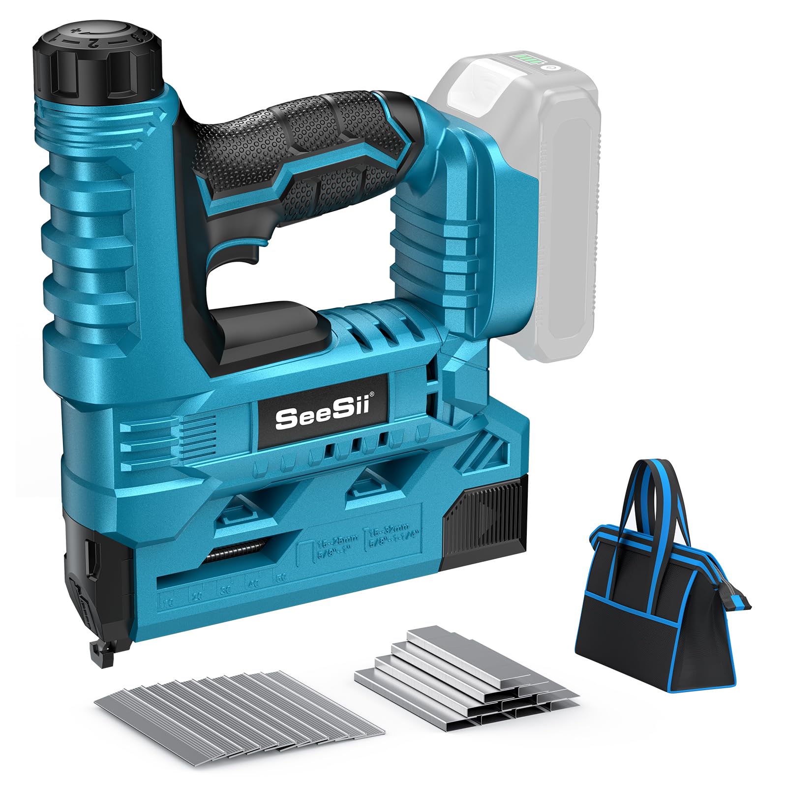 SEESII Electric Pin Rechargeable Cordless Nailer with Driving Force Shot LED No Air Ideal for Compatible with Makita Includes 1000 Nails Unit Sold
SEESII Electric Pin Rechargeable Cordless Nailer with Driving Force Shot LED No Air Ideal for Compatible with Makita Includes 1000 Nails Unit Sold