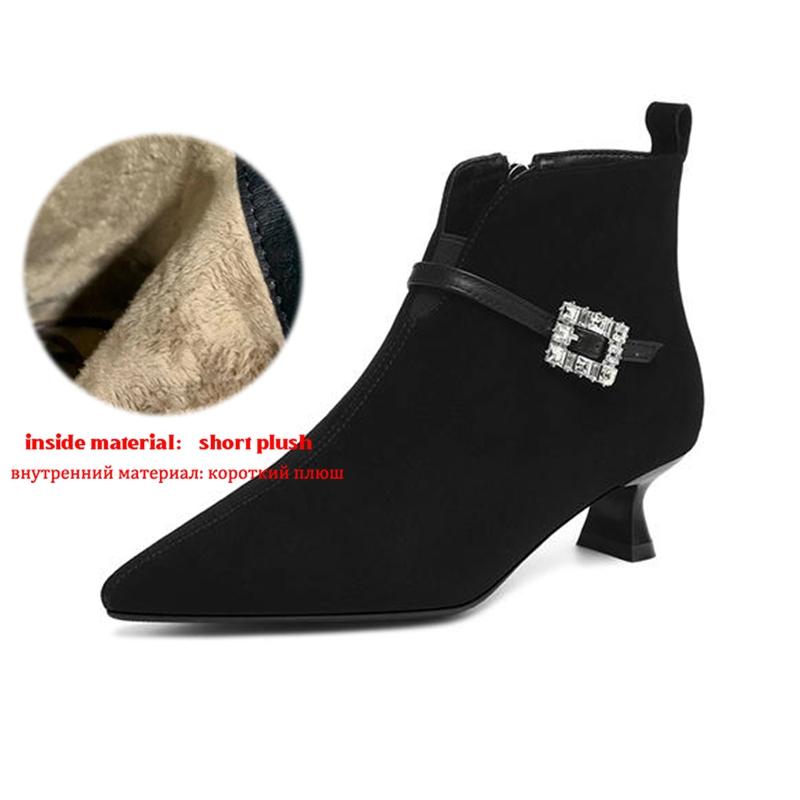 Krazing Pot Sheep Suede Winter Pointed Toe Western Boots Stiletto Med Heels Zipper Women Crystal Buckle Ankle Boots 42
Krazing Pot Sheep Suede Winter Pointed Toe Western Boots Stiletto Med Heels Zipper Women Crystal Buckle Ankle Boots 42