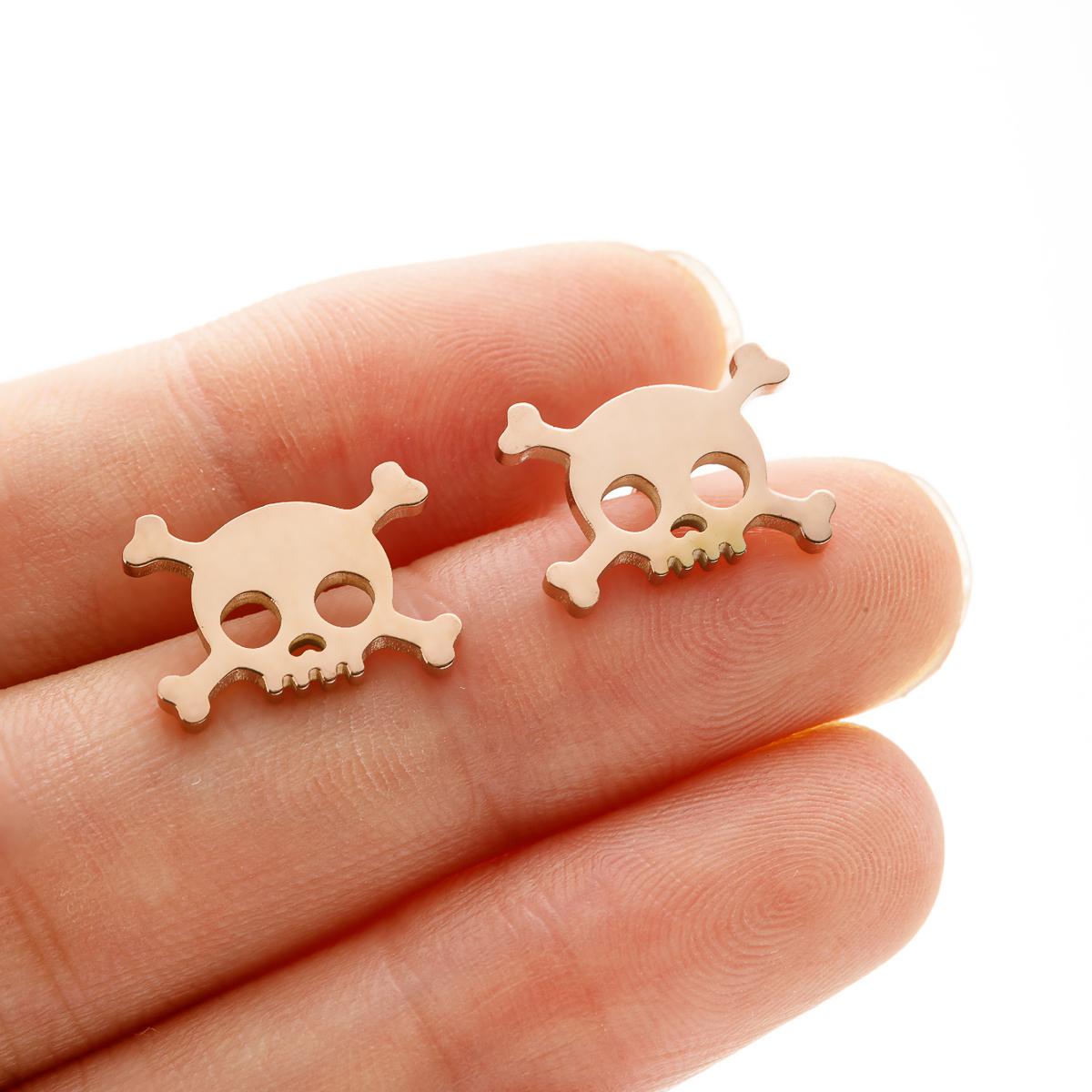 New Gothic Skeleton Skull Simple Stud Earrings For Women Halloween Party Decorations Stainless Steel Ear Piercing Tragus Zircon
New Gothic Skeleton Skull Simple Stud Earrings For Women Halloween Party Decorations Stainless Steel Ear Piercing Tragus Zircon