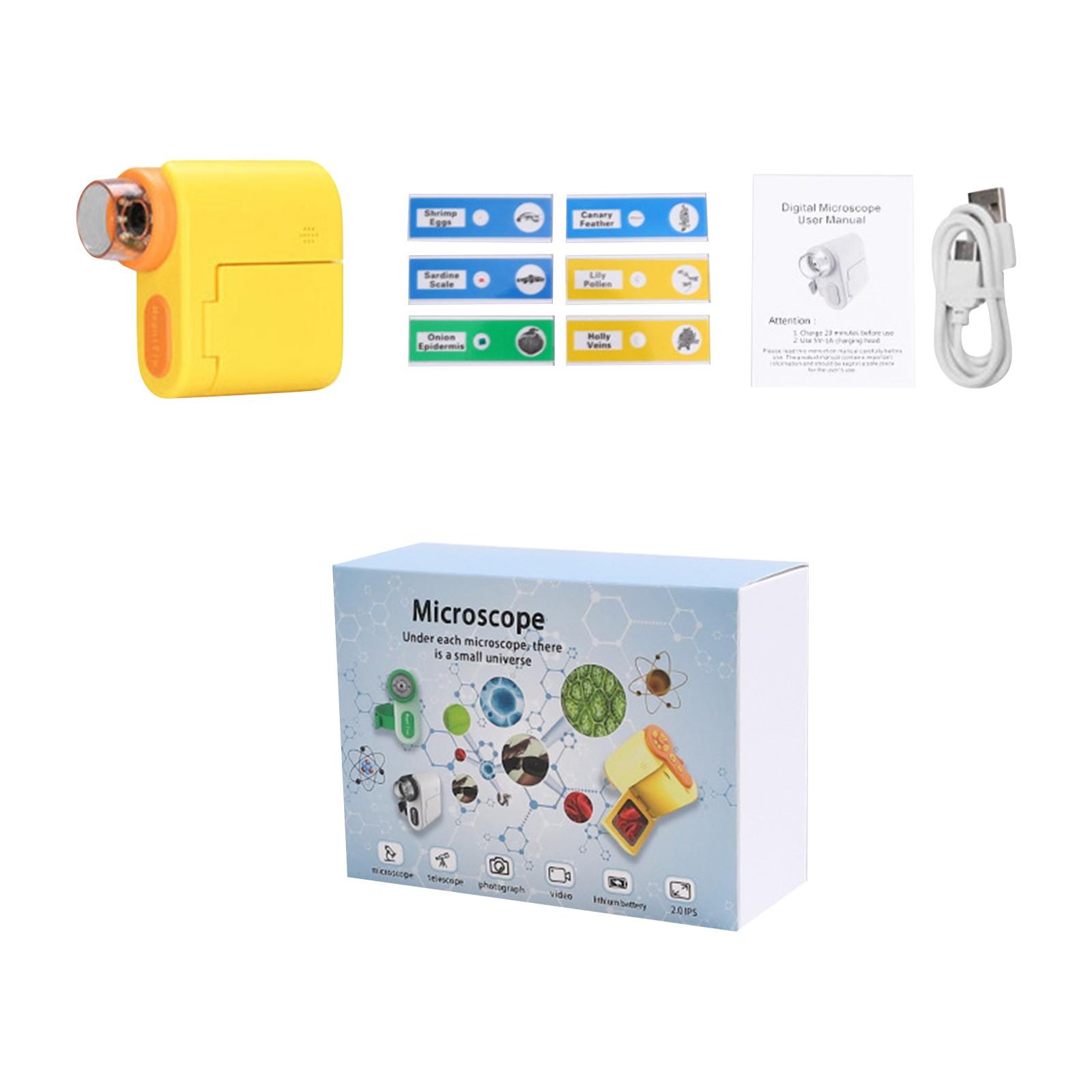 Дитячий мікроскоп, портативний мікроскоп 1000x, знімає фотографії та відео, можна використовувати як подарунок на Різдво чи день народження One Size жовтий
Дитячий мікроскоп, портативний мікроскоп 1000x, знімає фотографії та відео, можна використовувати як подарунок на Різдво чи день народження One Size жовтий