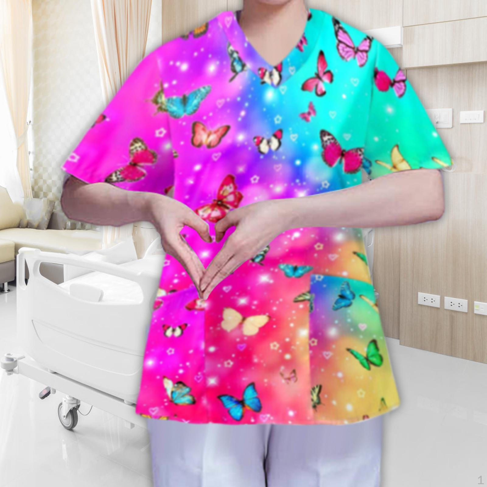 Стильний V-образний виріз для жінок - легка уніформа медсестри 2XL_Colorful
Стильний V-образний виріз для жінок - легка уніформа медсестри 2XL_Colorful