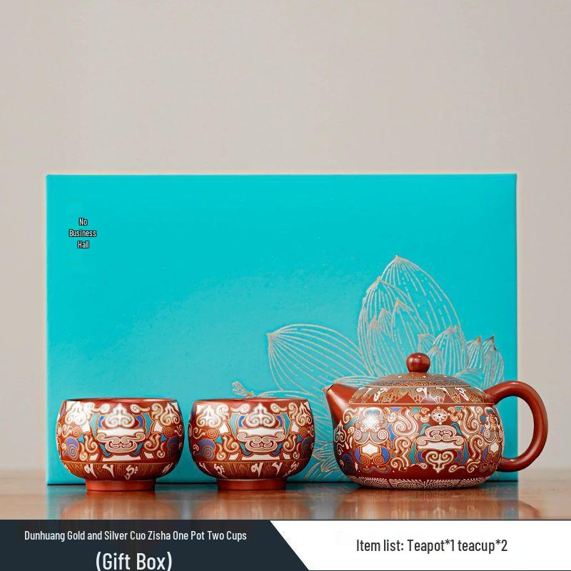 Handmade Zisha Kung Fu Tea Set with Gold & Silver Inlay
Handmade Zisha Kung Fu Tea Set with Gold & Silver Inlay