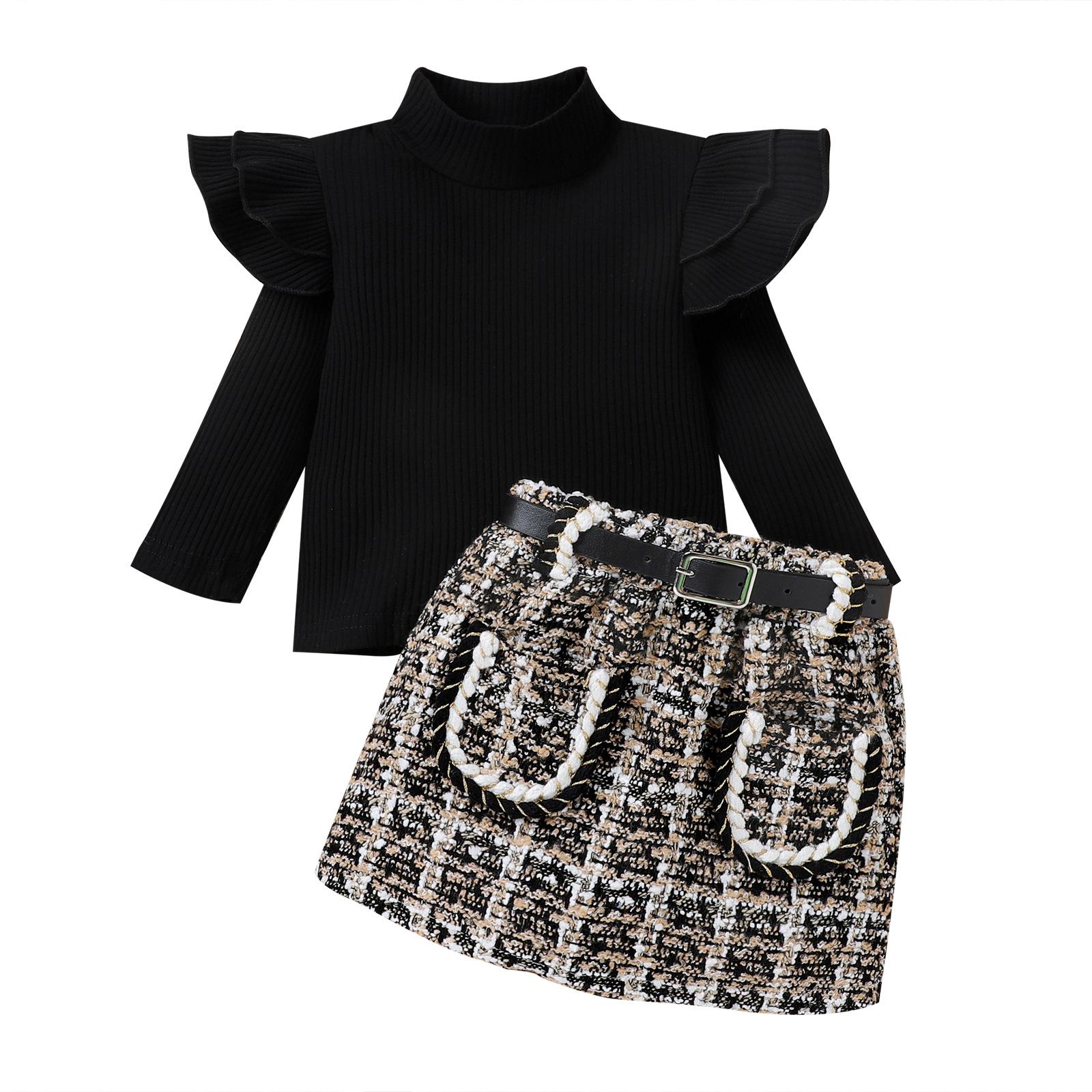 Children s Clothing Girls Autumn Winter Mid-Neck Long Sleeve Woven Tweed Short Skirt Belt Trendy Style Toddler Outfit 120cm чорний
Children s Clothing Girls Autumn Winter Mid-Neck Long Sleeve Woven Tweed Short Skirt Belt Trendy Style Toddler Outfit 120cm чорний