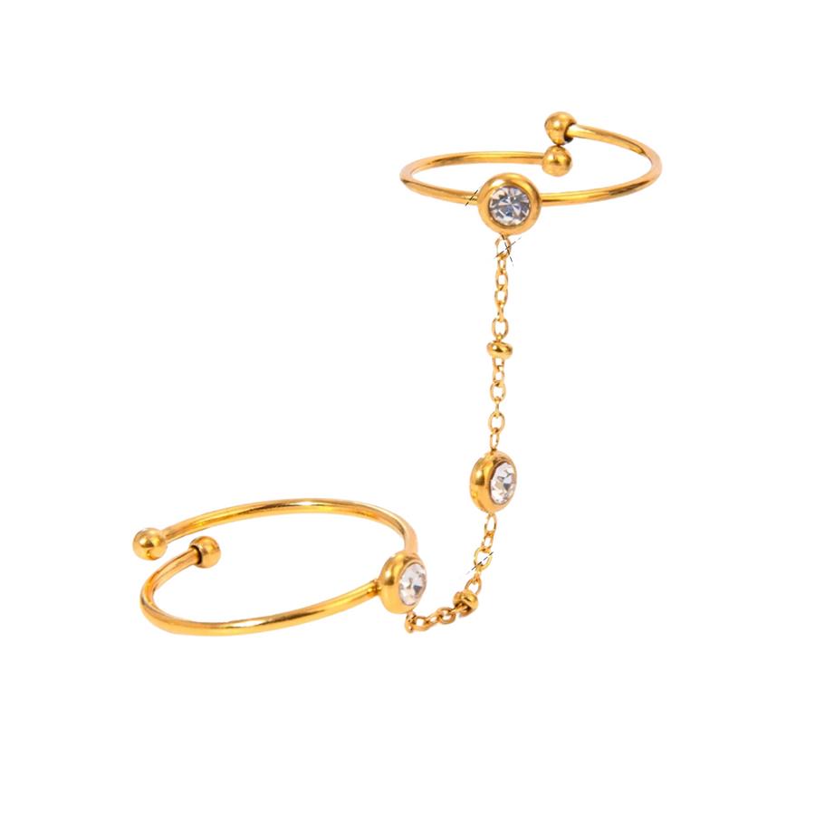 Gold Color Double Finger Chain Ring Gold Plated Stainless Steel Zircon Ring for Women Y2K Fashion Jewelry Gift 8&Golden золотистий
Gold Color Double Finger Chain Ring Gold Plated Stainless Steel Zircon Ring for Women Y2K Fashion Jewelry Gift 8&Golden золотистий