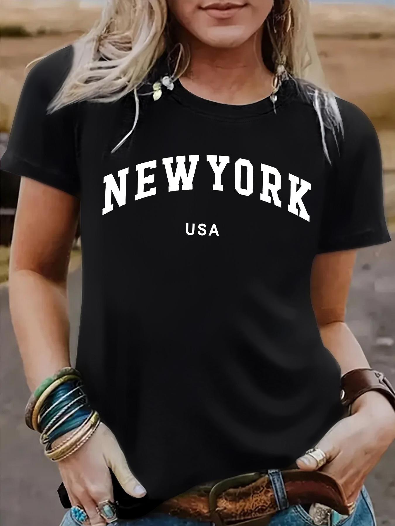 Women s Short-Sleeve Round Neck T-Shirt with NEW YORK Print - Stylish Summer Casual Wear Large
Women s Short-Sleeve Round Neck T-Shirt with NEW YORK Print - Stylish Summer Casual Wear Large