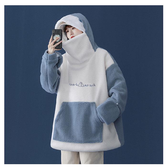 Новая женская толстовка с капюшоном «Аутичная акула»: Мягкий, милый флис из овечьей шерсти с бархатом, идеально подходит для осени и зимы S синий
Новая женская толстовка с капюшоном «Аутичная акула»: Мягкий, милый флис из овечьей шерсти с бархатом, идеально подходит для осени и зимы S синий
