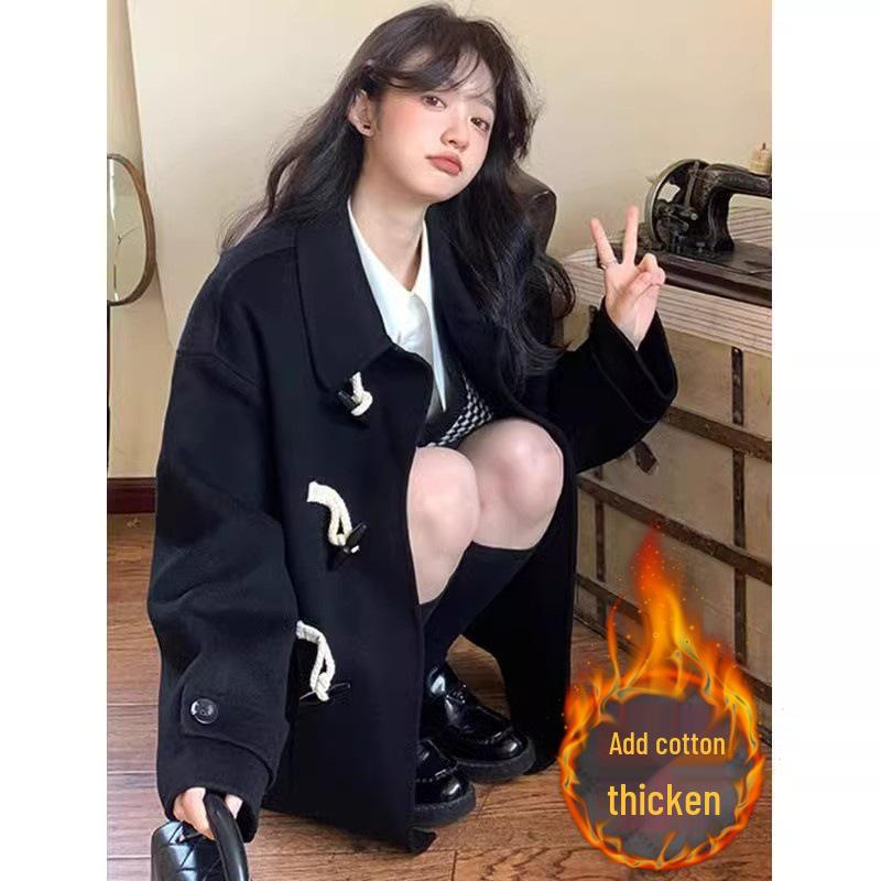 2024 Women s Black Short Duffel Coat - Autumn/Winter Korean Style, Loose Fit, Petite, Thickened Overcoat S
2024 Women s Black Short Duffel Coat - Autumn/Winter Korean Style, Loose Fit, Petite, Thickened Overcoat S