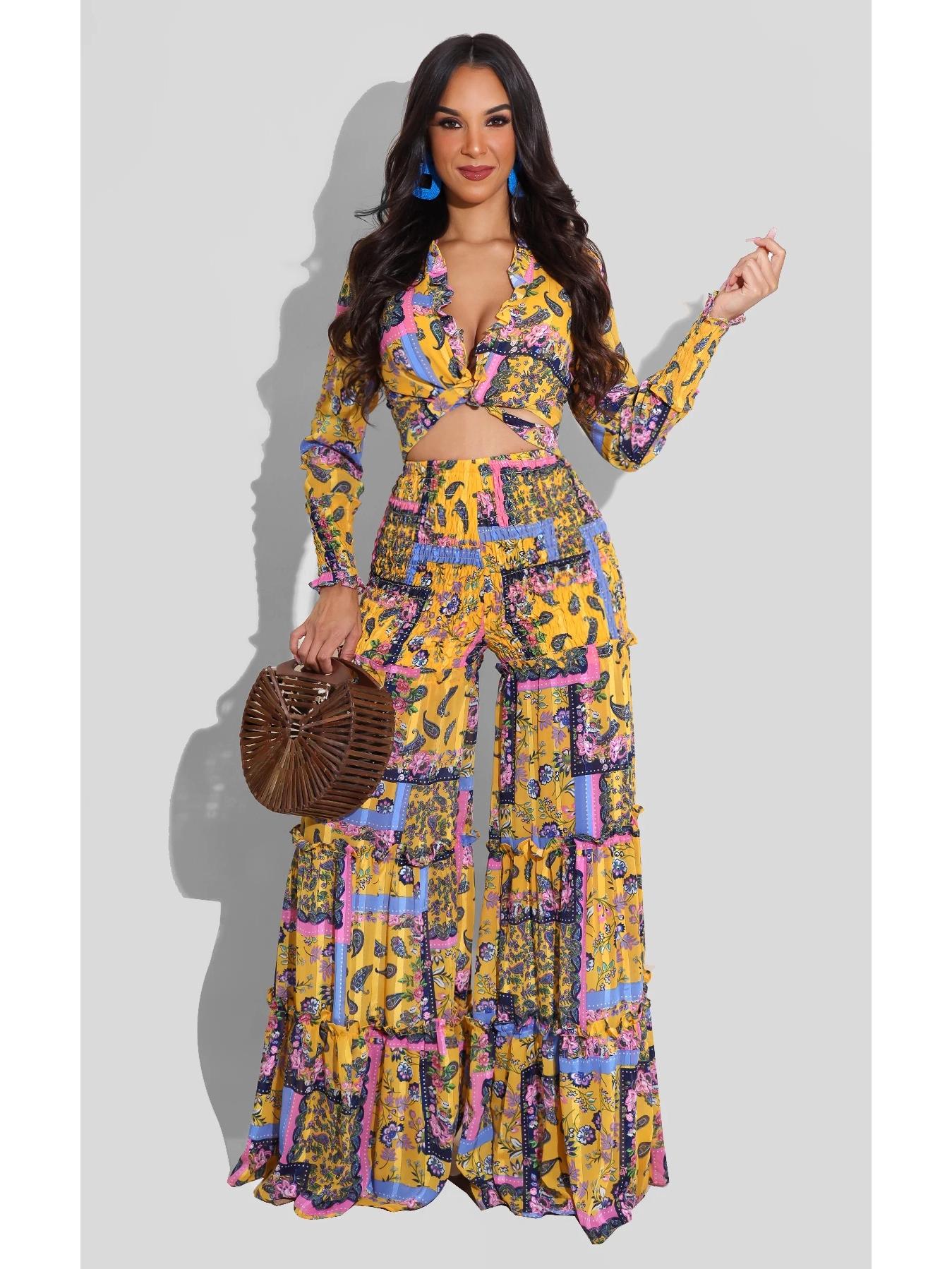 MM2125 Chiffon Print Long Sleeve Wide Leg Women s Casual Suit - Spring/Summer Europe Collection L світло-синій колір
MM2125 Chiffon Print Long Sleeve Wide Leg Women s Casual Suit - Spring/Summer Europe Collection L світло-синій колір