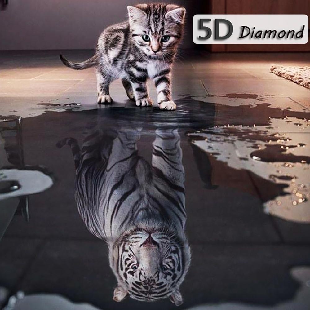 5D Diamond Diy Cross Stitch Cat and Tiger Reflections Home Decoration Painting Background Wall Art W
5D Diamond Diy Cross Stitch Cat and Tiger Reflections Home Decoration Painting Background Wall Art W