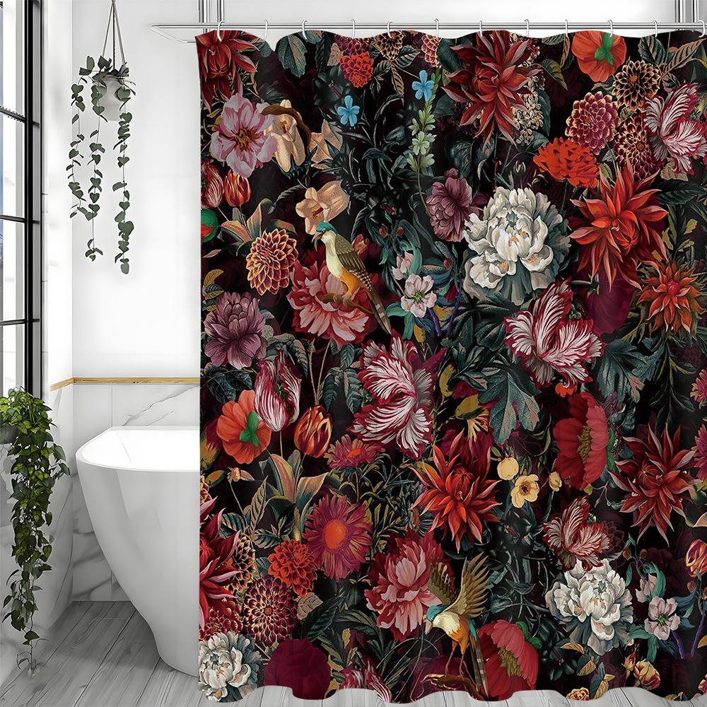 Dark red flowers Shower Curtain Washable Dirt-Resistant Shower Head waterproof Polyester Bath Curtain For Home Decor 90x180CM
Dark red flowers Shower Curtain Washable Dirt-Resistant Shower Head waterproof Polyester Bath Curtain For Home Decor 90x180CM