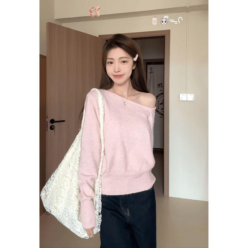 Gentle Pink Strapless Knitwear Women 2025 New Arrival Autumn Spring Inner Wear Outer Wear Sweater Chic Slant Shoulder Long Sleeves Tops Pink XL
Gentle Pink Strapless Knitwear Women 2025 New Arrival Autumn Spring Inner Wear Outer Wear Sweater Chic Slant Shoulder Long Sleeves Tops Pink XL