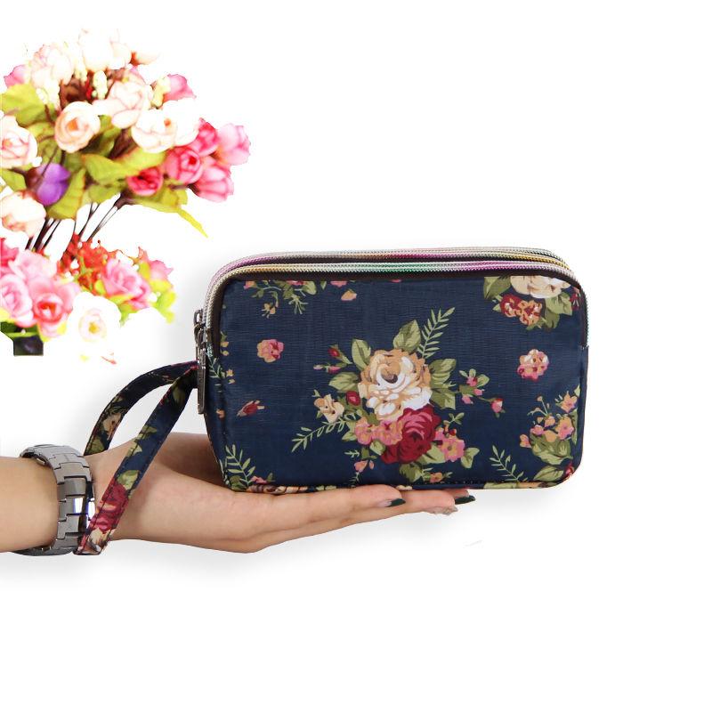 Женская сумка для мобильного телефона с принтом на три молнии, большой кошелек, длинная 6-дюймовая сумка для мобильного телефона, сумка для мобильного телефона, трехслойная сумка большой вместимости