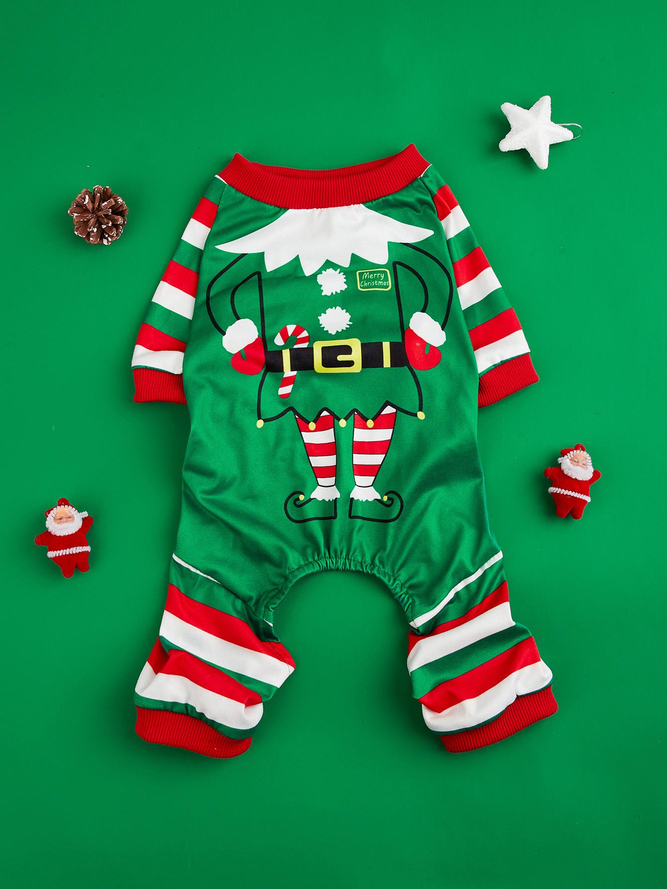 Dog COS Jumpsuit Santa Claus Printed Soft Striped Dog Clothes Dog Pajamas Costumes for Small Medium Puppy Dog Cat Warm Apparel XS(old) зелёный
Dog COS Jumpsuit Santa Claus Printed Soft Striped Dog Clothes Dog Pajamas Costumes for Small Medium Puppy Dog Cat Warm Apparel XS(old) зелёный