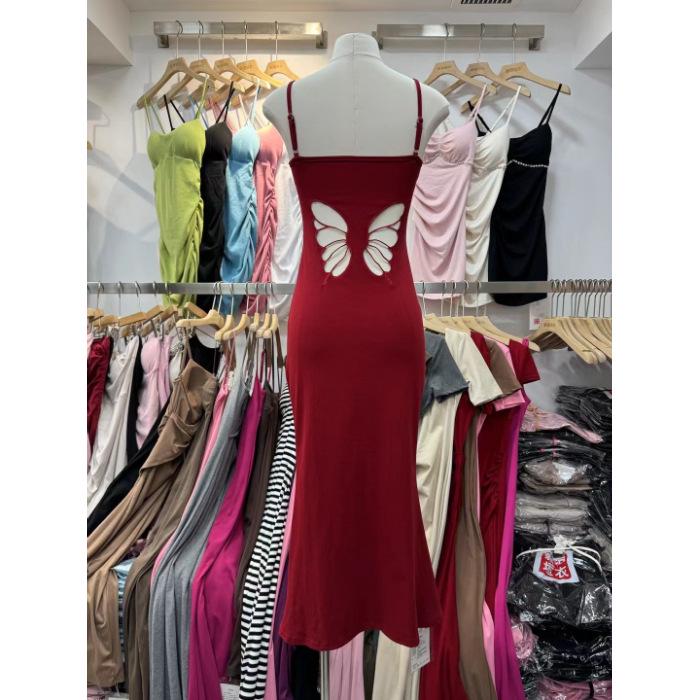 2025 Summer Sexy Spaghetti Strap Dress with Butterfly Skirt and Hollow Slim Fit Design Small красный
2025 Summer Sexy Spaghetti Strap Dress with Butterfly Skirt and Hollow Slim Fit Design Small красный