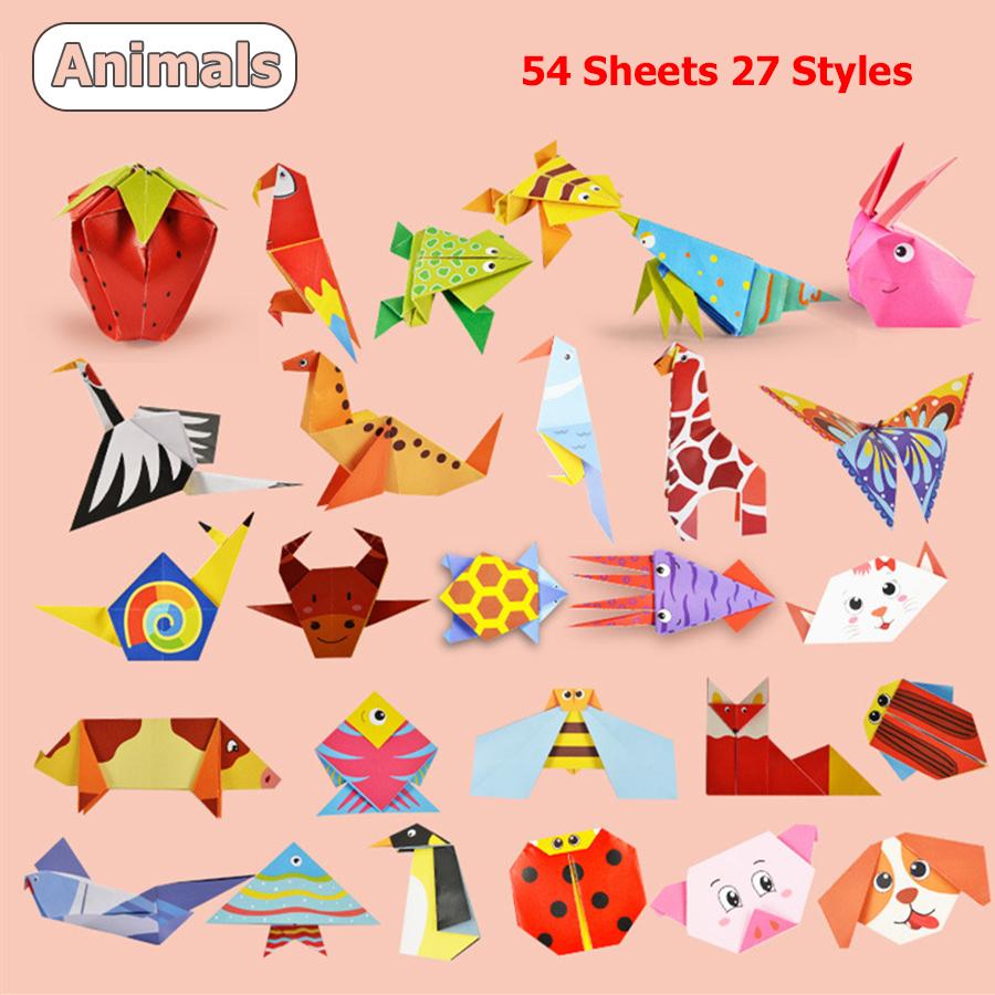 54pcs Color Origami Paper Simple Animal Common Daily Necessities Origami Handmade Paper Making Games DIY Art Craft Projects
54pcs Color Origami Paper Simple Animal Common Daily Necessities Origami Handmade Paper Making Games DIY Art Craft Projects