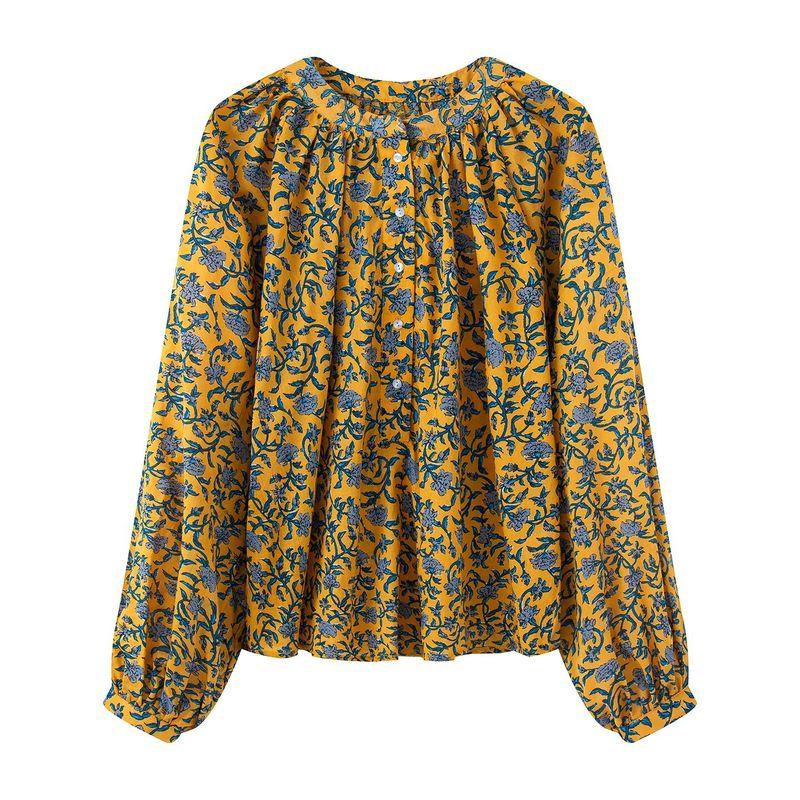 Summer New Arrival Women s Clothing Chinese Collar Print Elegant Breathable and Loose French Bishop Sleeves Top 1219130 Yellow L
Summer New Arrival Women s Clothing Chinese Collar Print Elegant Breathable and Loose French Bishop Sleeves Top 1219130 Yellow L