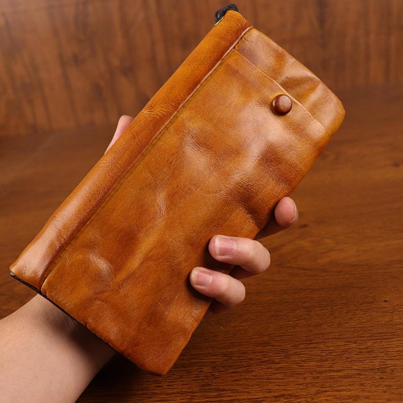 First Layer Cowhide Hand Polished Vegetable Tanned Leather Used Men s Wallet Long Zipper Multifunctional Retro Card Bag світло-коричневого кольору
First Layer Cowhide Hand Polished Vegetable Tanned Leather Used Men s Wallet Long Zipper Multifunctional Retro Card Bag світло-коричневого кольору