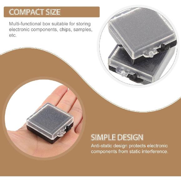 Healifty 5pcs Anti-Static Electronic Component Storage Case Square Chip Box with Transparent Top and Black Bottom Organizer for Chips Samples and
Healifty 5pcs Anti-Static Electronic Component Storage Case Square Chip Box with Transparent Top and Black Bottom Organizer for Chips Samples and
