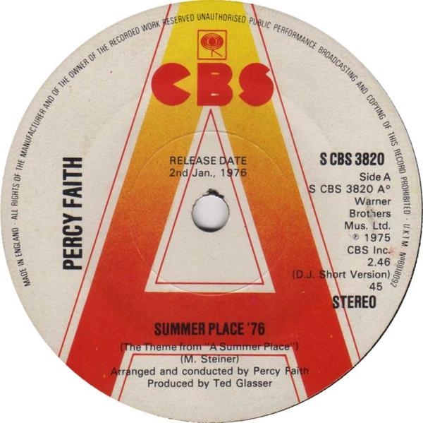 7inch Record PERCY FAITH - Summer Place 76 SCBS3820PROMO CBS 1976 UK Soul/Funk Used
7inch Record PERCY FAITH - Summer Place 76 SCBS3820PROMO CBS 1976 UK Soul/Funk Used