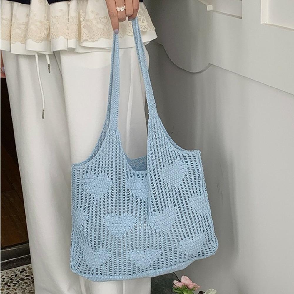 Hollow Out Knitted Shoulder Bag Love Heart Reusable Grocery Bag Woven Shopping Bag Streetwear білий
Hollow Out Knitted Shoulder Bag Love Heart Reusable Grocery Bag Woven Shopping Bag Streetwear білий