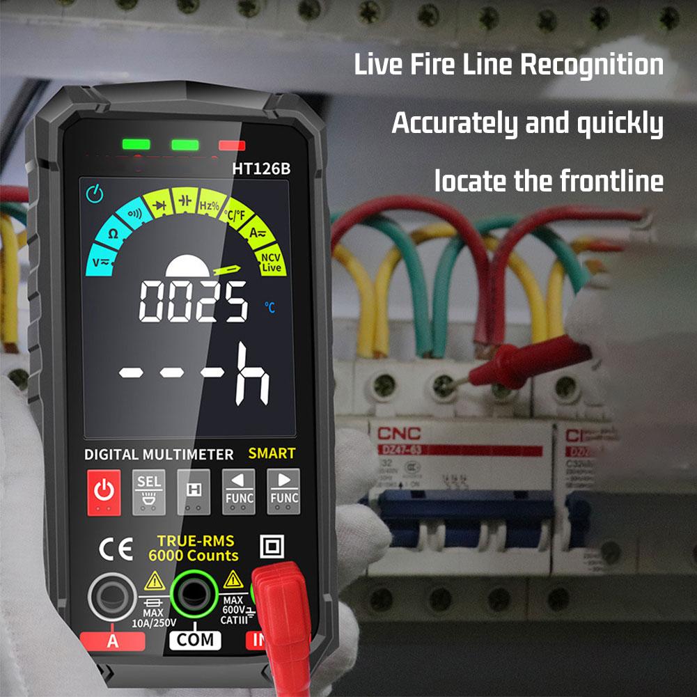 NEW High Quality HT126B Smart Digital Multimeter 6000 True Color Electrical VA Screen Meter Tester Counts RMS Leads Auto-ra I4E8
NEW High Quality HT126B Smart Digital Multimeter 6000 True Color Electrical VA Screen Meter Tester Counts RMS Leads Auto-ra I4E8