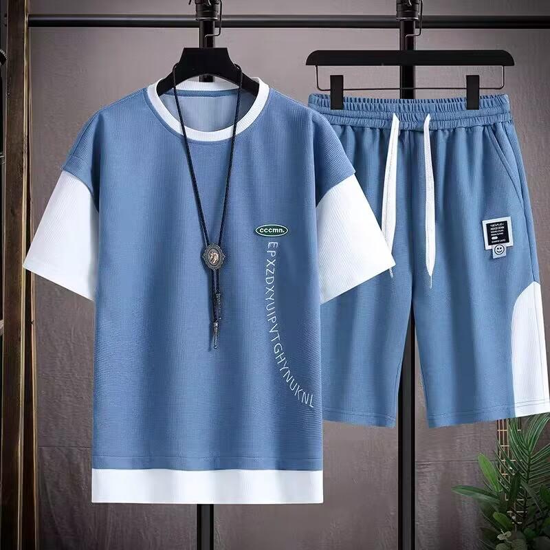 Мужской летний молодежный свободный тонкий корейский повседневный спортивный костюм из двух частей с короткими рукавами XXXXXL
Мужской летний молодежный свободный тонкий корейский повседневный спортивный костюм из двух частей с короткими рукавами XXXXXL