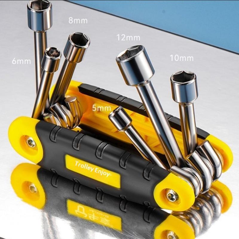 6 In 1 Folding Socket Wrench Set Multi Functional Hex Spanner Nut Driver Set Repair Tool 5-12Mm 1pc
6 In 1 Folding Socket Wrench Set Multi Functional Hex Spanner Nut Driver Set Repair Tool 5-12Mm 1pc
