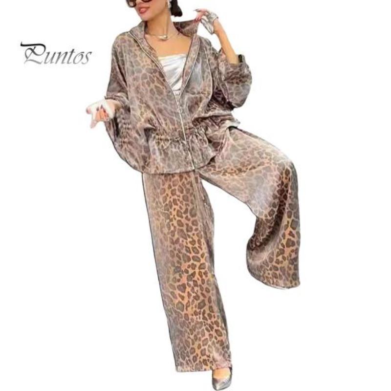 Pcs/Set Women Shirt Pants Set Leopard Printing Zip-up Long Sleeve Pleated Top Loose Wide Leg Trousers Commuting Workwear Ouit XL верблюд
Pcs/Set Women Shirt Pants Set Leopard Printing Zip-up Long Sleeve Pleated Top Loose Wide Leg Trousers Commuting Workwear Ouit XL верблюд