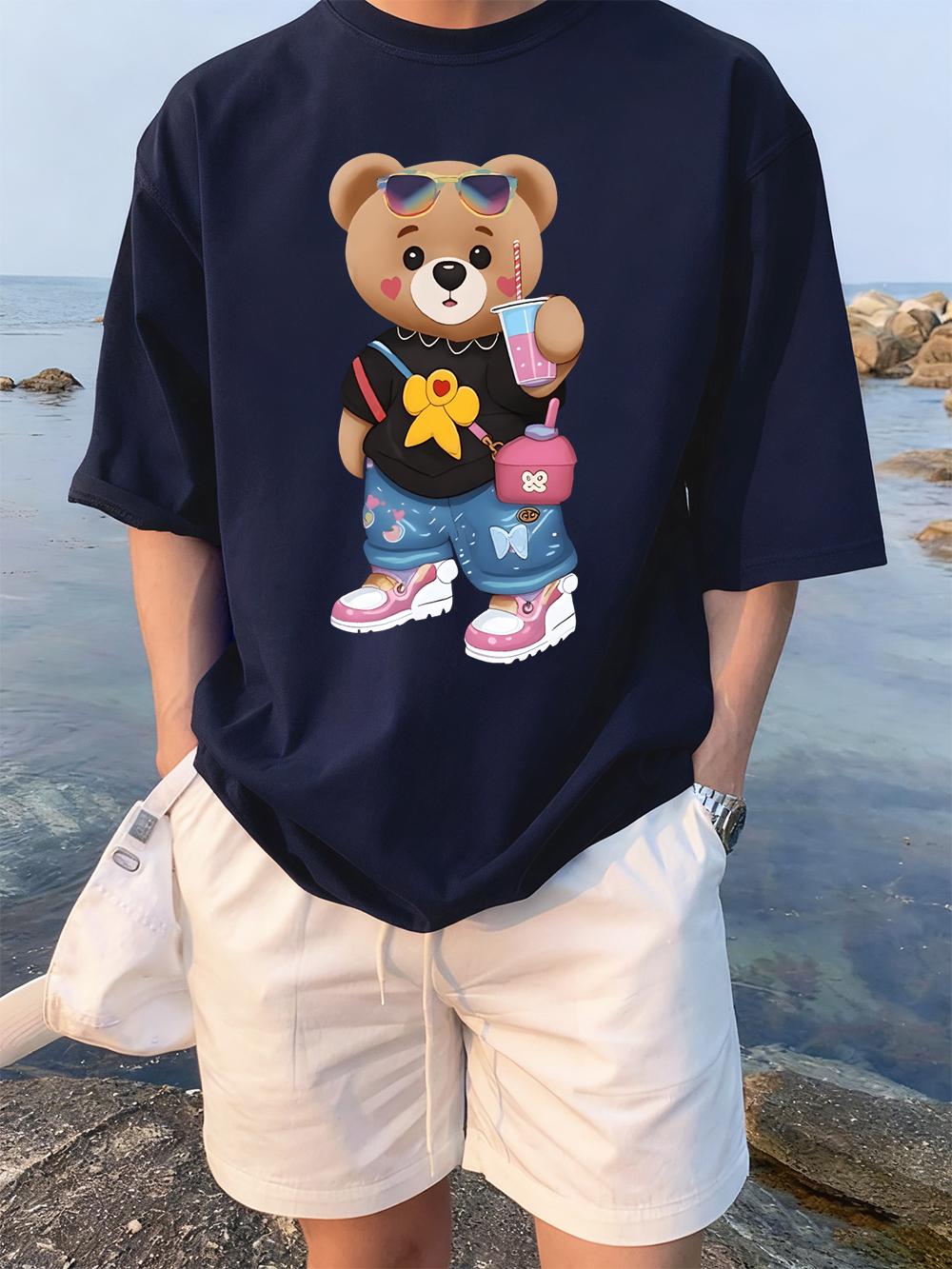 Bear Sister Drinking Beverages Prints TShirts Womens Cotton Summer Short Sleeve Soft Loose ONeck Tops Street Womans Clothes 4XL
Bear Sister Drinking Beverages Prints TShirts Womens Cotton Summer Short Sleeve Soft Loose ONeck Tops Street Womans Clothes 4XL