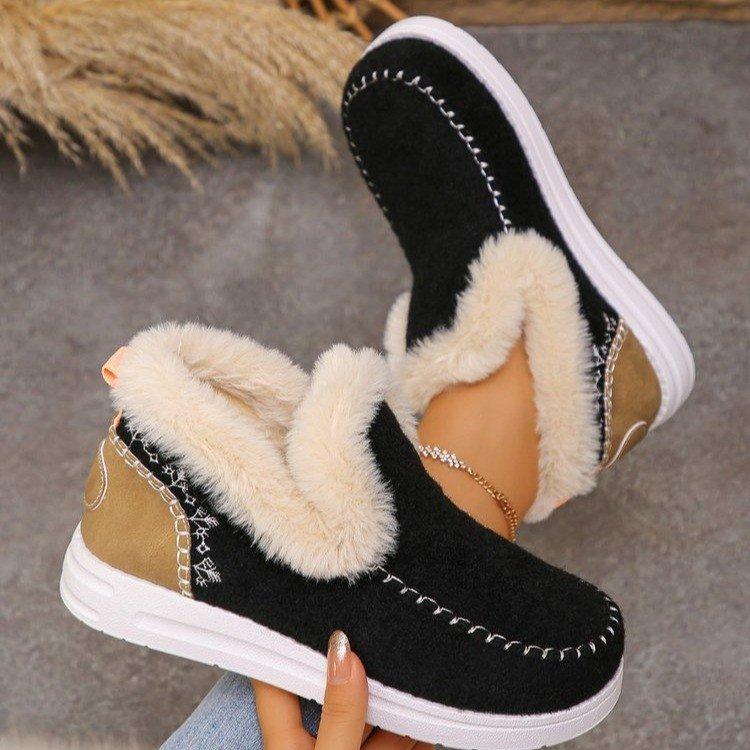 Женские зимние теплые сноубутсы большого размера, с мягкой подкладкой, водонепроницаемые ботильоны, нескользящая уличная обувь, ботинки для хайкинга, альпинизма, спортивные ботинки 43 чёрный