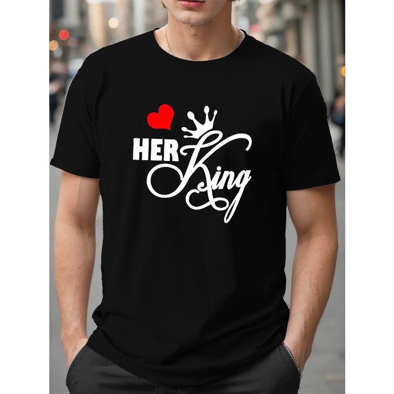 Plus Size Men s Her King Graphic Tee - Casual Crew Neck Short Sleeve T-Shirt for Summer & Valentine s Day, Leisure Style, Conventional Version 4XL чорний
Plus Size Men s Her King Graphic Tee - Casual Crew Neck Short Sleeve T-Shirt for Summer & Valentine s Day, Leisure Style, Conventional Version 4XL чорний