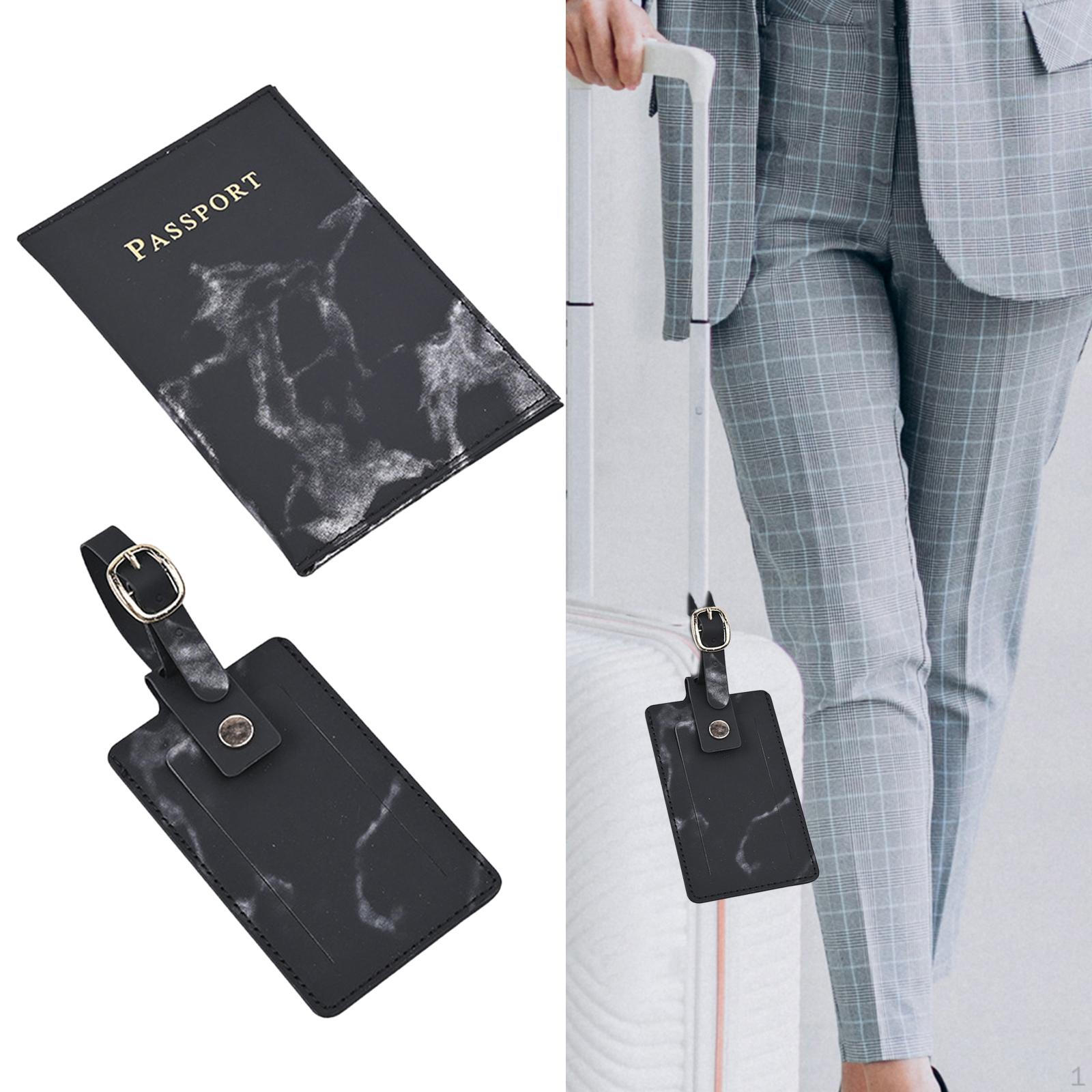 Cover and Luggage Tag Set, Durable PU Leather Baggage Marker Label Wallet Identifiers Card Holder Black
Cover and Luggage Tag Set, Durable PU Leather Baggage Marker Label Wallet Identifiers Card Holder Black