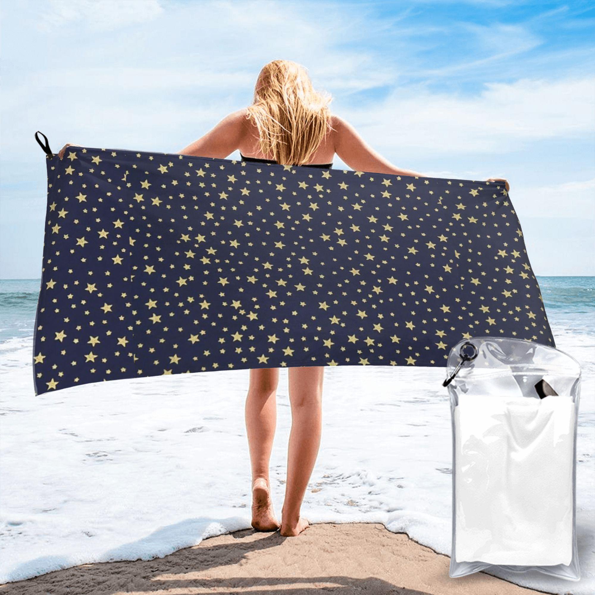 Navy Blue Sky and Stars Print Beach Towel Soft Microfiber Quick Dry Absorbent Quick Towels For Bath W40*H60(CM)
Navy Blue Sky and Stars Print Beach Towel Soft Microfiber Quick Dry Absorbent Quick Towels For Bath W40*H60(CM)