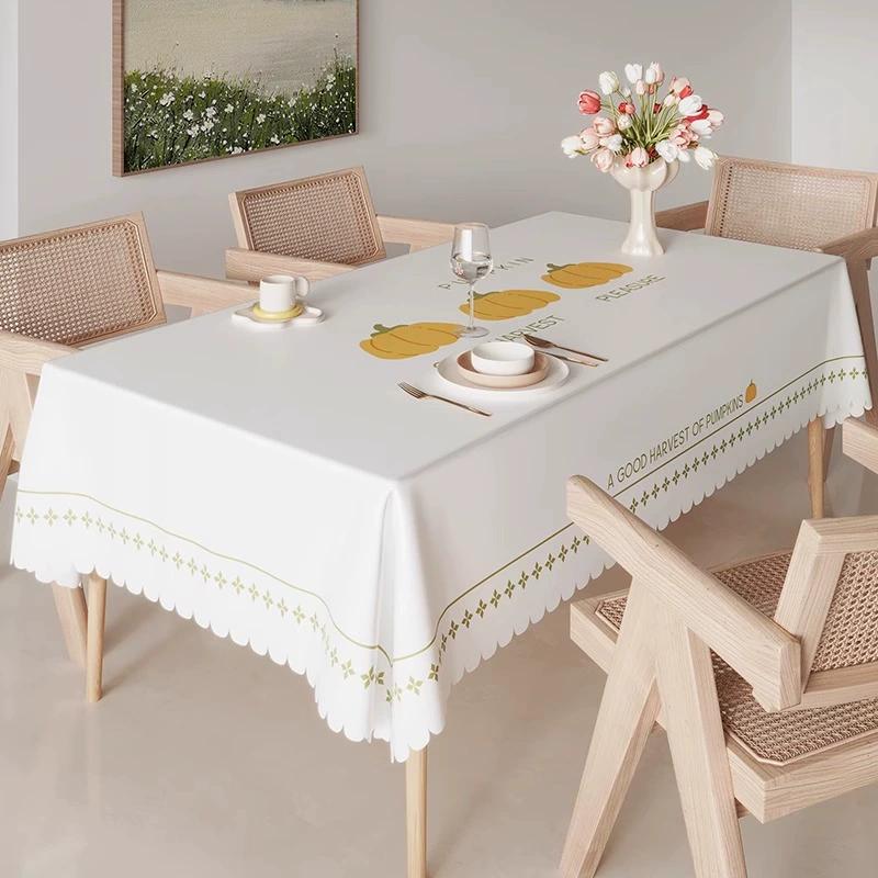 Имитация овчины Легкая роскошь Ресторанный декор Маленькая свежая Скатерть Не требующая стирки Водонепроницаемая и маслостойкая Скатерть для чайного столика с утолщенным ПВХ 80x120cm