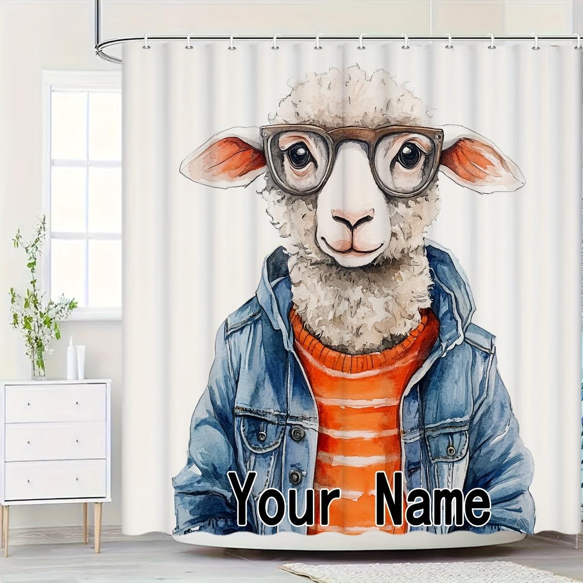 Custom Name Sheep Shower Curtain Waterproof Fabric Cute Animal Bath Curtain For Bathroom Decor W60H190(CM)-1 Pcs
Custom Name Sheep Shower Curtain Waterproof Fabric Cute Animal Bath Curtain For Bathroom Decor W60H190(CM)-1 Pcs