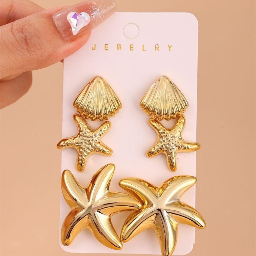 3 Pairs Gold Dangle Earring Bohemian Ear Studs Vintage Ocean Style Earrings Women Accessories Style B
3 Pairs Gold Dangle Earring Bohemian Ear Studs Vintage Ocean Style Earrings Women Accessories Style B